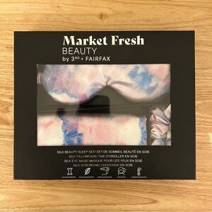 Market Fresh Beauty Silk Pillowcase Set, Eye Mask, Pillowcase, Scrunchie